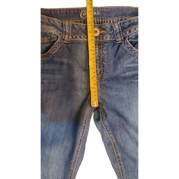 Candies Flared Leg Embroidered Backs Pockets Med Wash Jeans Size 13 - Picture 6 of 8